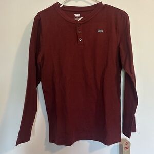 Boys Levi's Ribbed Knit Top in Burgundy